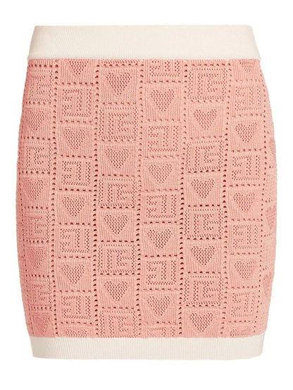 Heart Pointelle-Knit Mini Skirt - Skirts