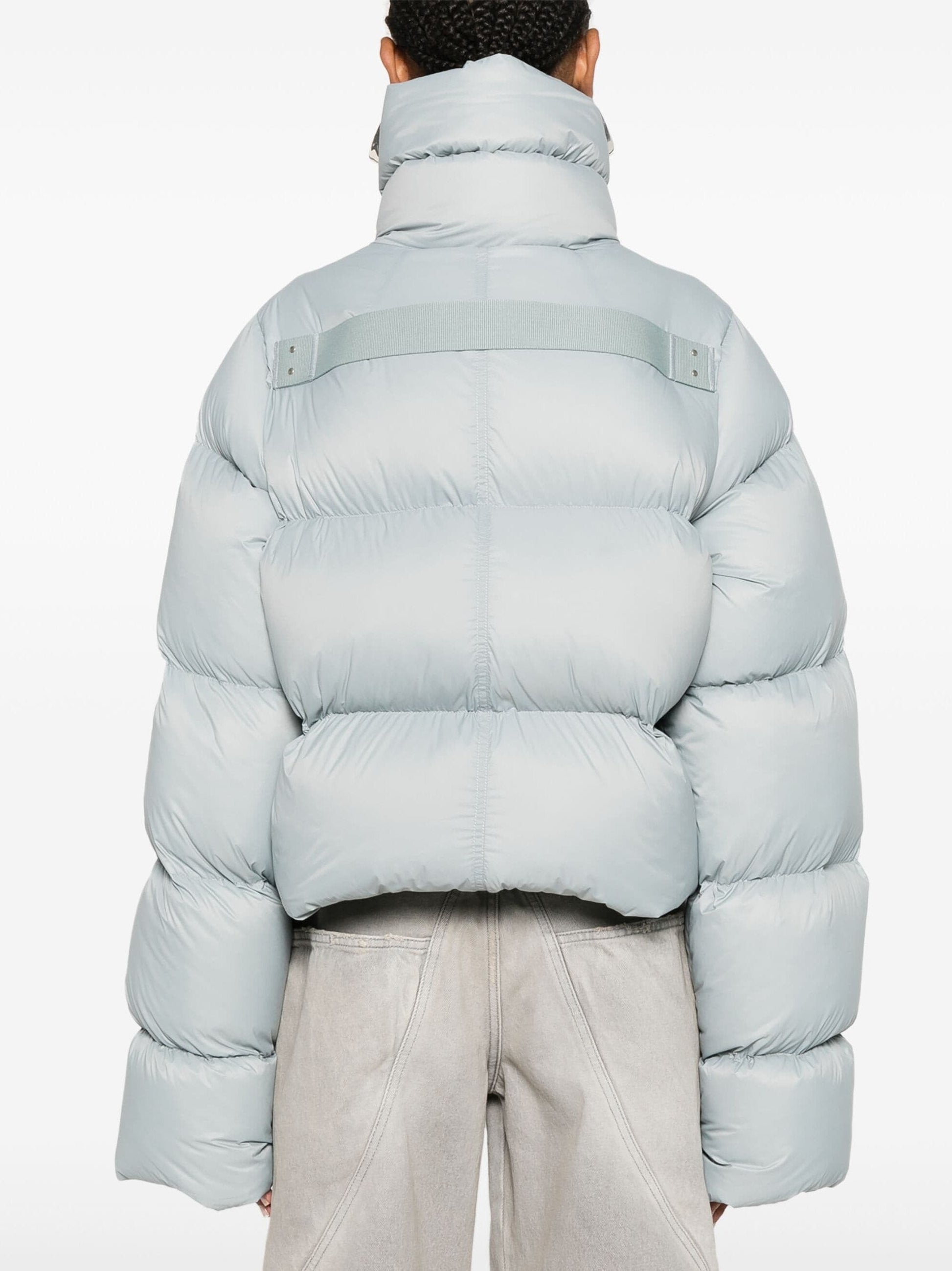 High-Neck Oversized Puffer Jacket in Light Blue - Jackets