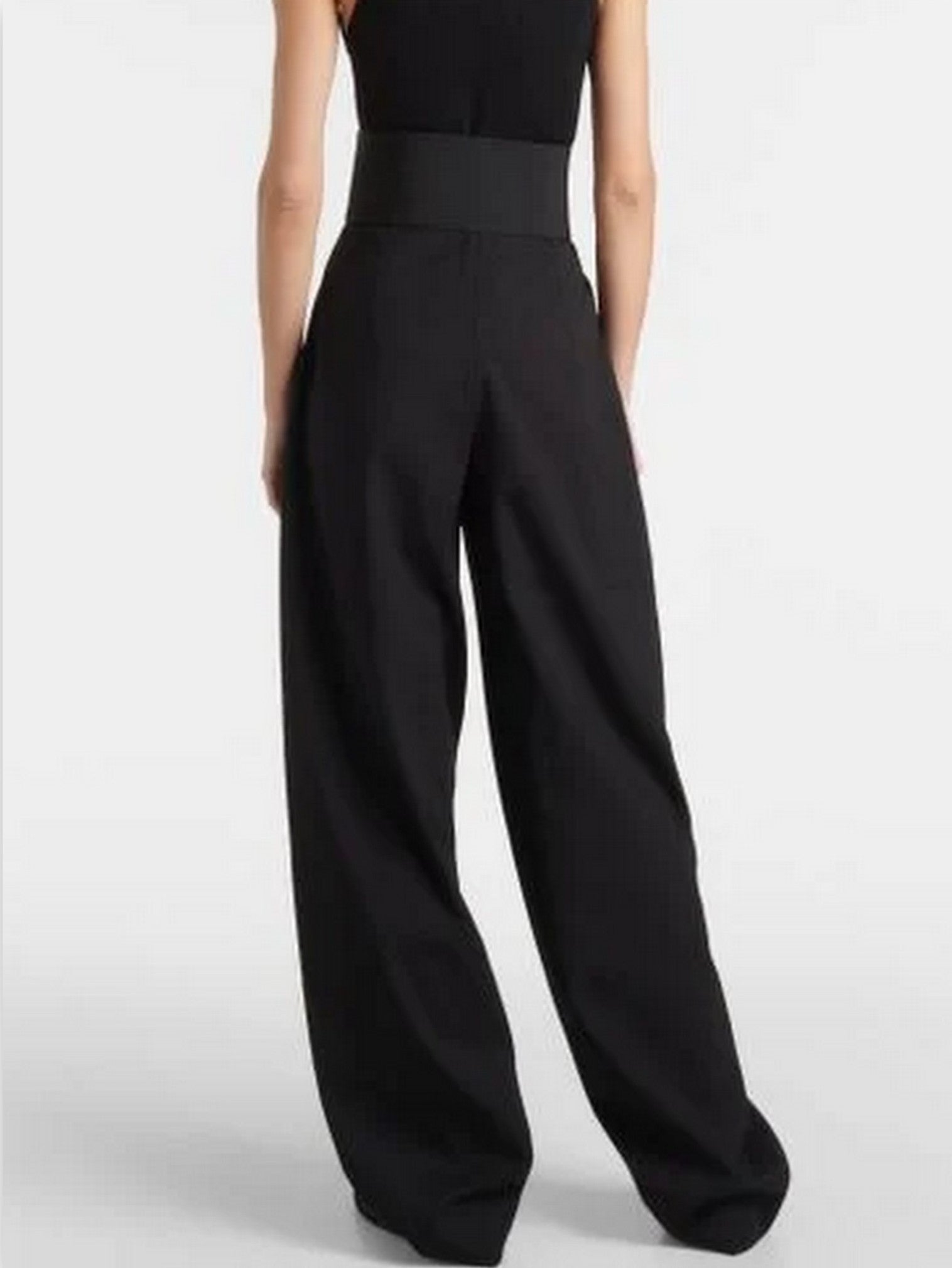 High-Rise Belted Wool-Blend Pants - Jeans & Pants