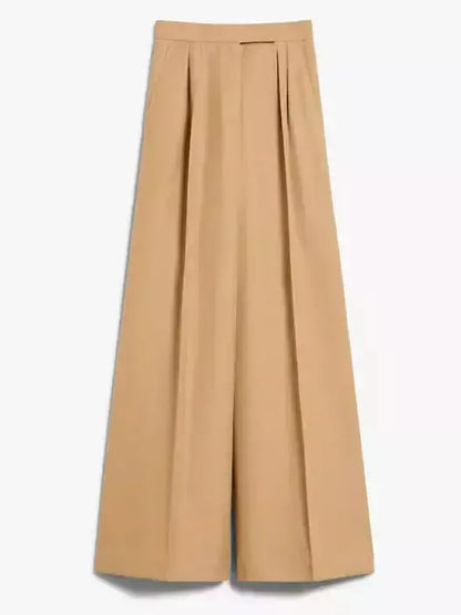 High-Waist Pleated Wide-Leg Pants - Jeans & Pants