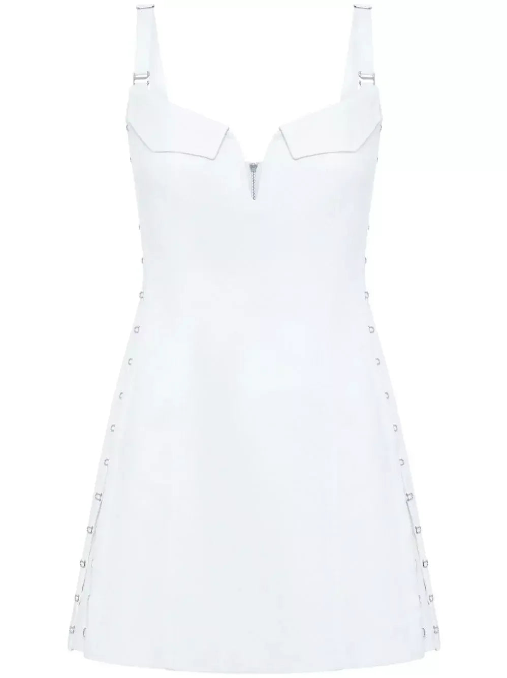 Hook & Eye Cotton Mini Dress in White - Dresses