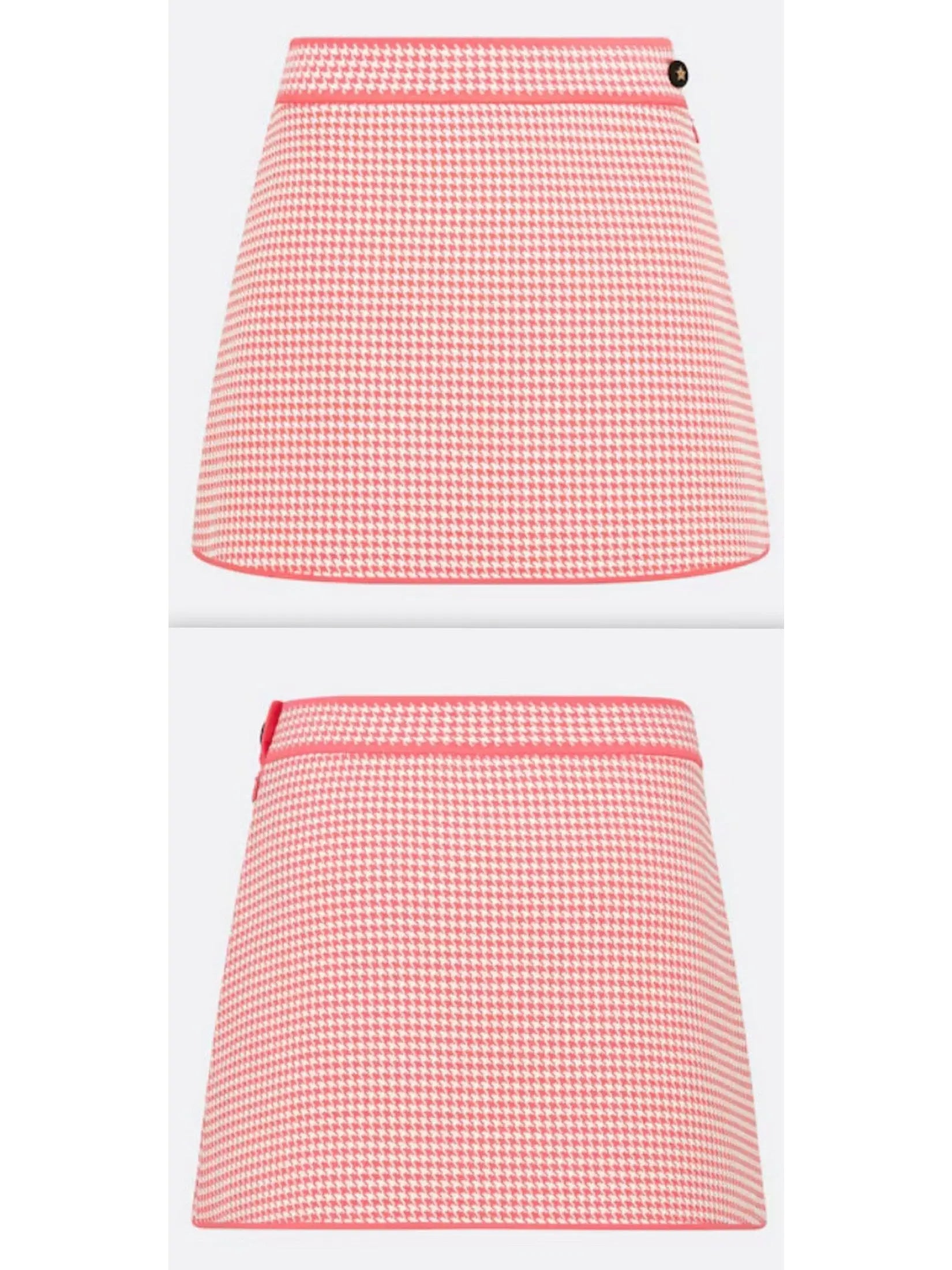 Houndstooth Technical Knit Flared Mini Skirt - small - Skirts