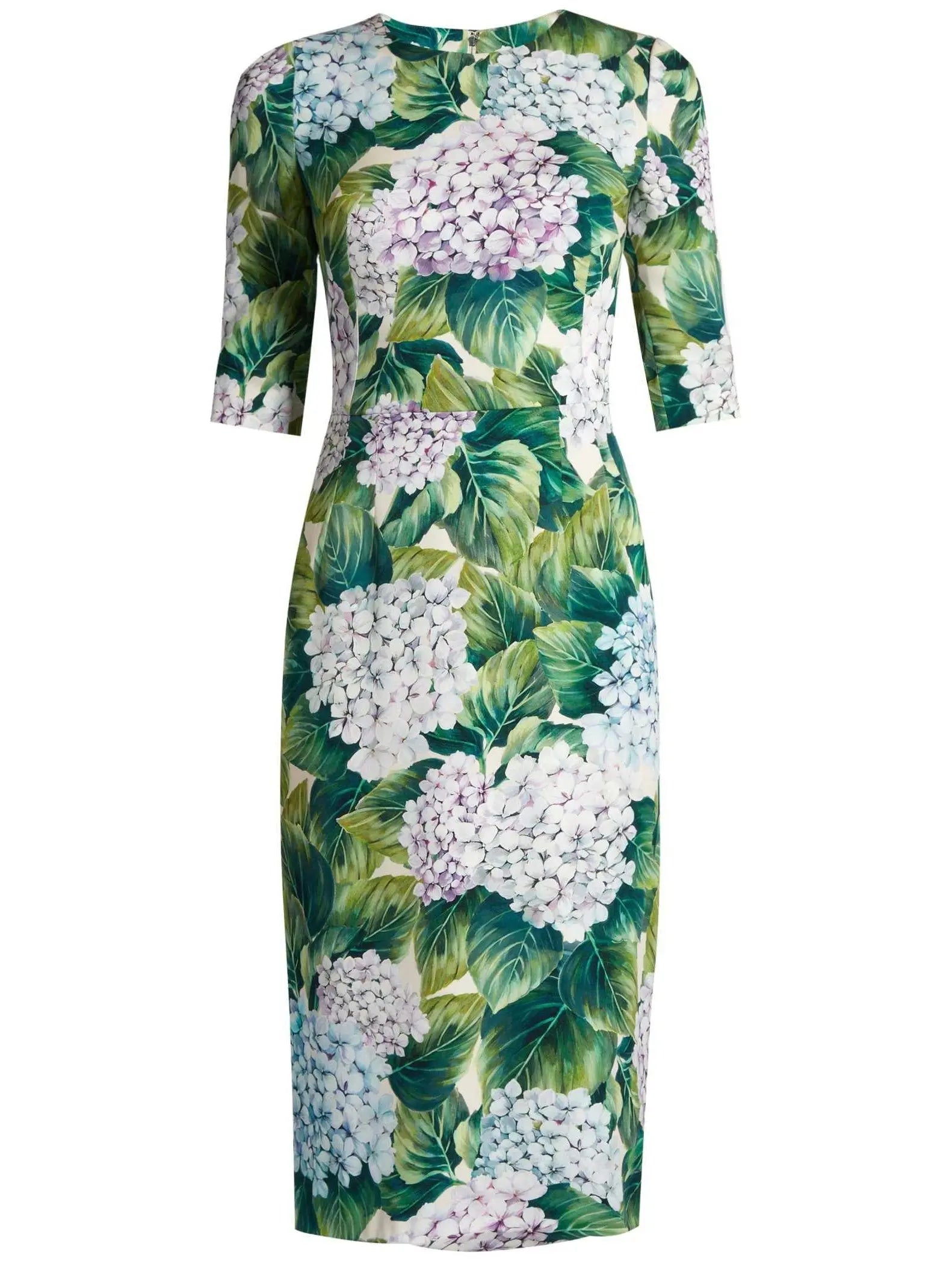 Hydrangea-Print Sheath Dress - Dresses