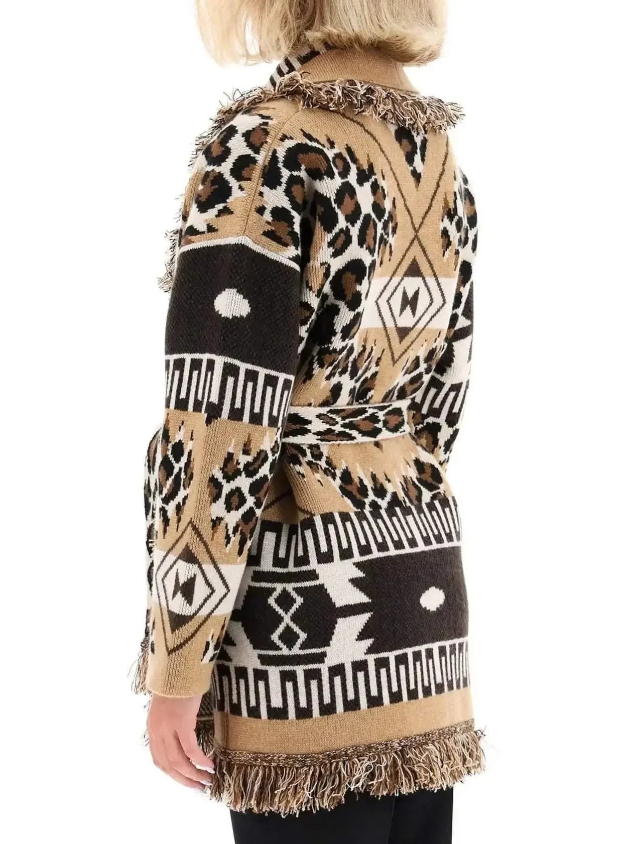 Icon Leopard Fringed Cardigan - Sweaters & Knitwear
