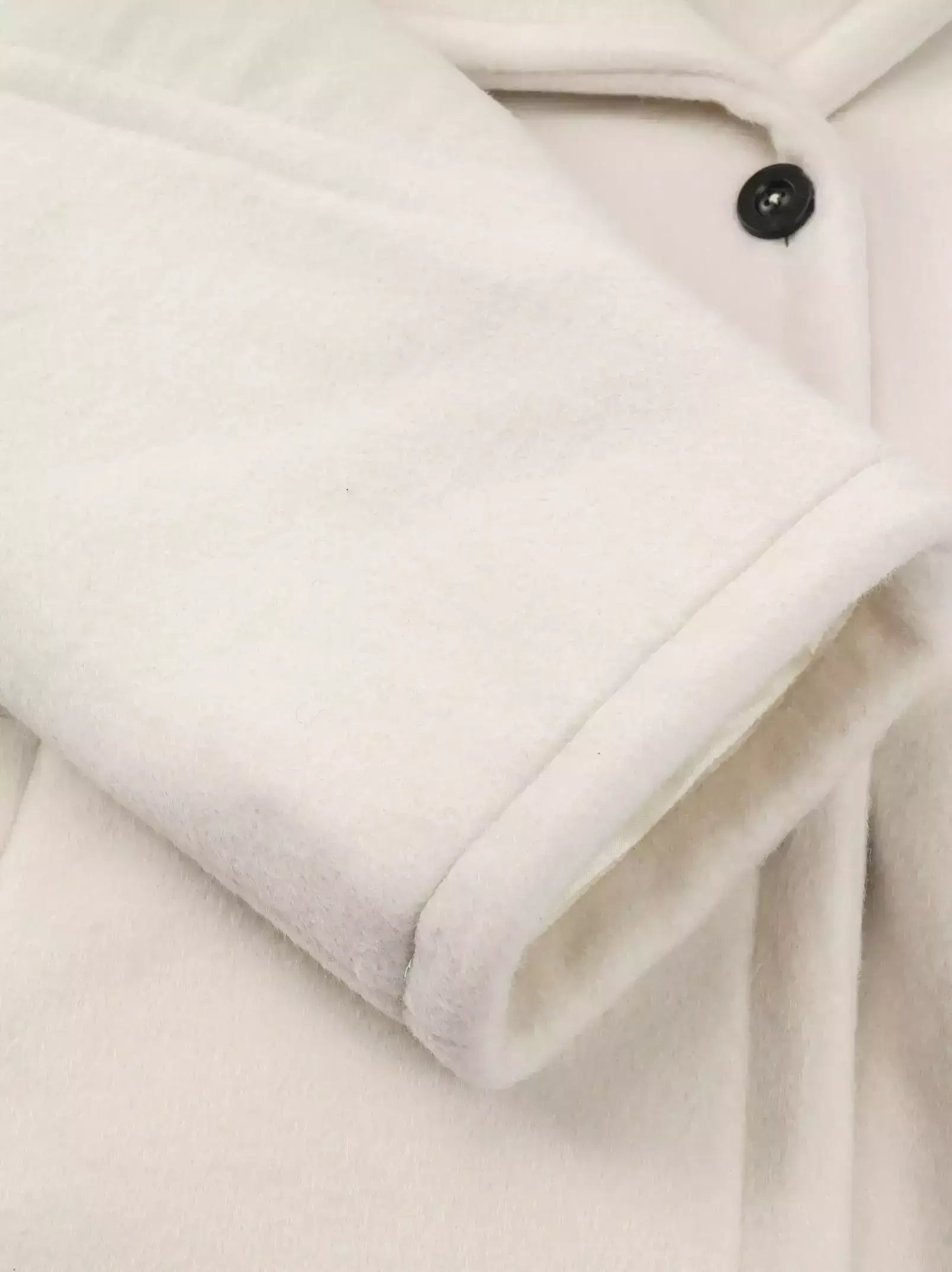 Ivory Long Wool Shawl-Collar Coat - Coats