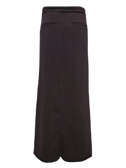Jean-Effect Jersey Skirt with Tie-Waist - Skirts
