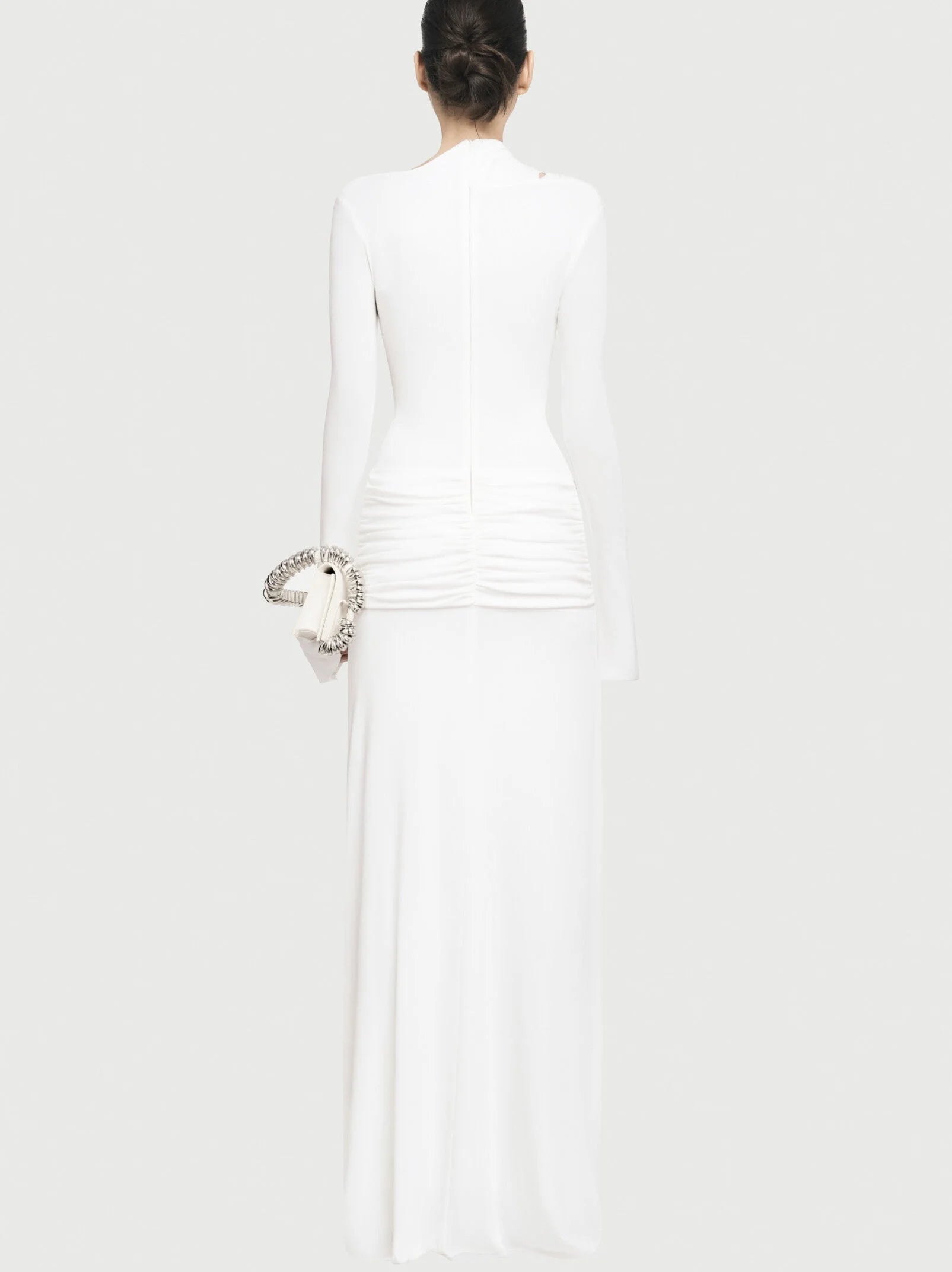 Jersey Asymmetrical Ruched Draped Maxi Dress - Dresses