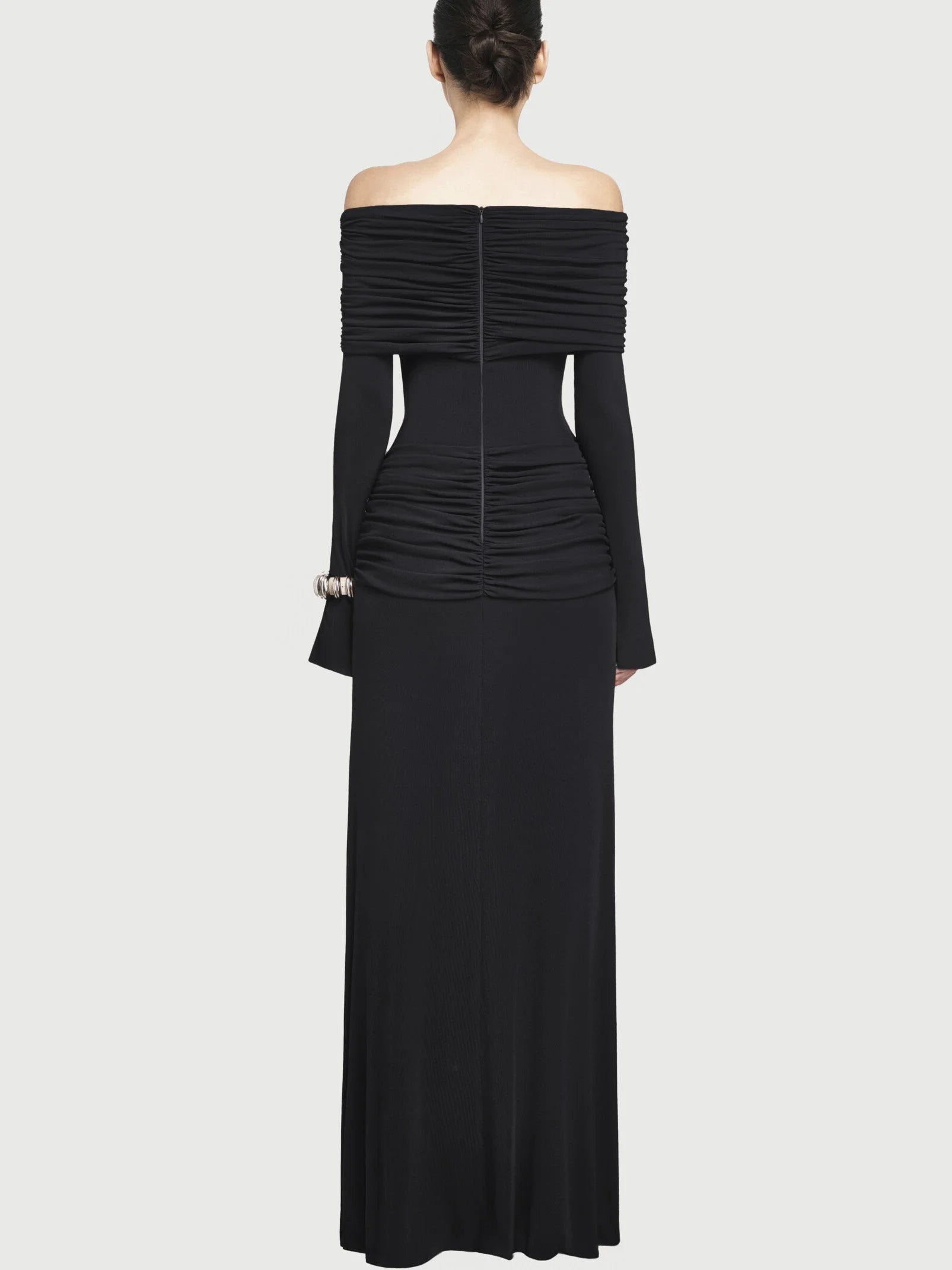 Jersey Off-Shoulder Draped Ruched Maxi Dress - Dresses
