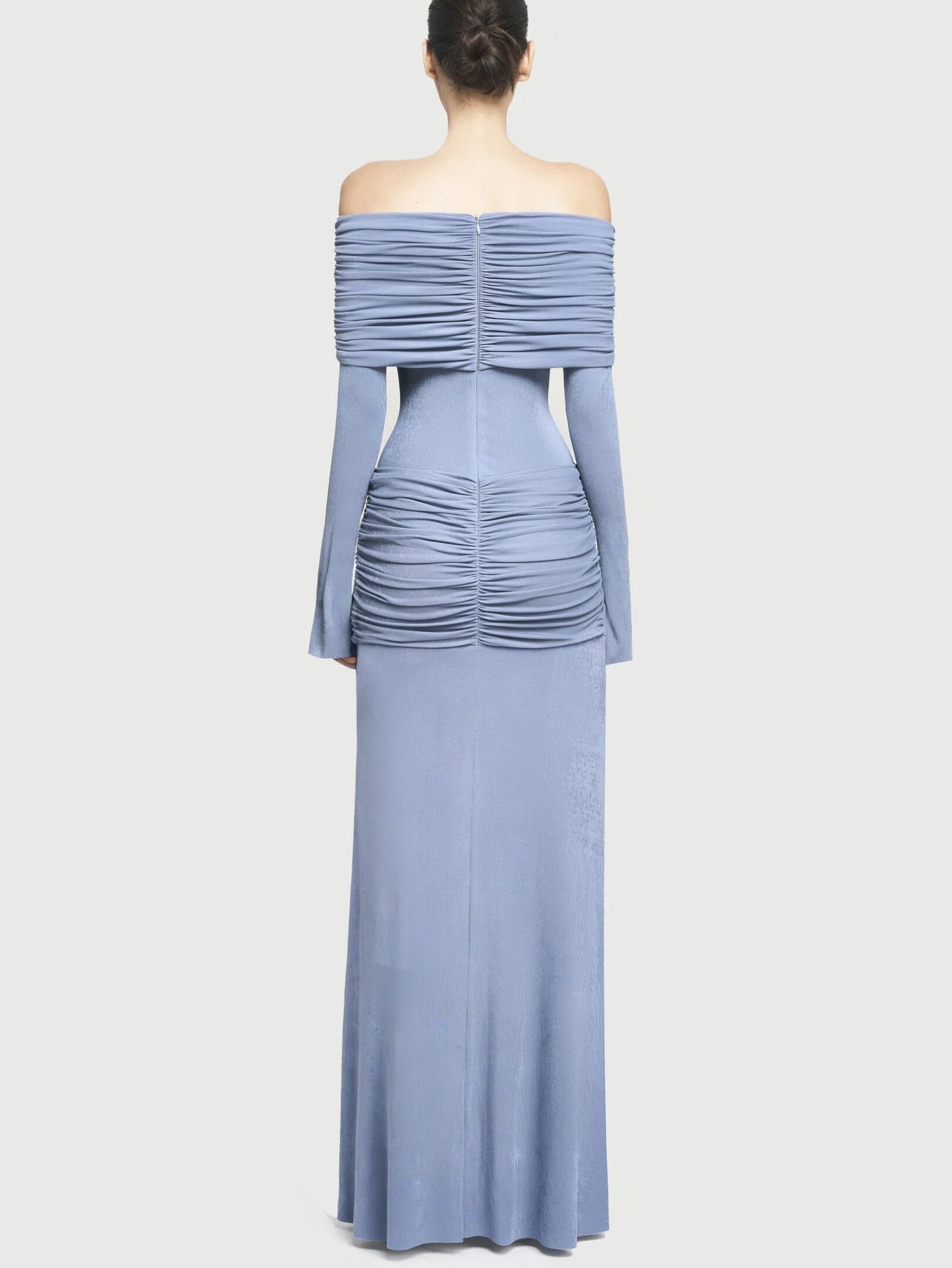 Jersey Off-Shoulder Draped Ruched Maxi Dress - Dresses