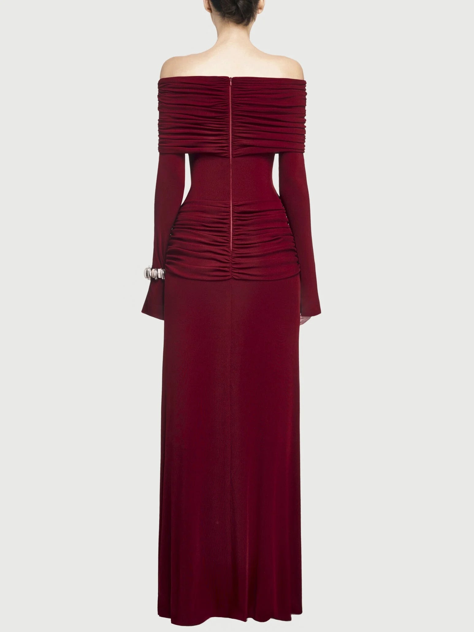Jersey Off-Shoulder Draped Ruched Maxi Dress - Dresses