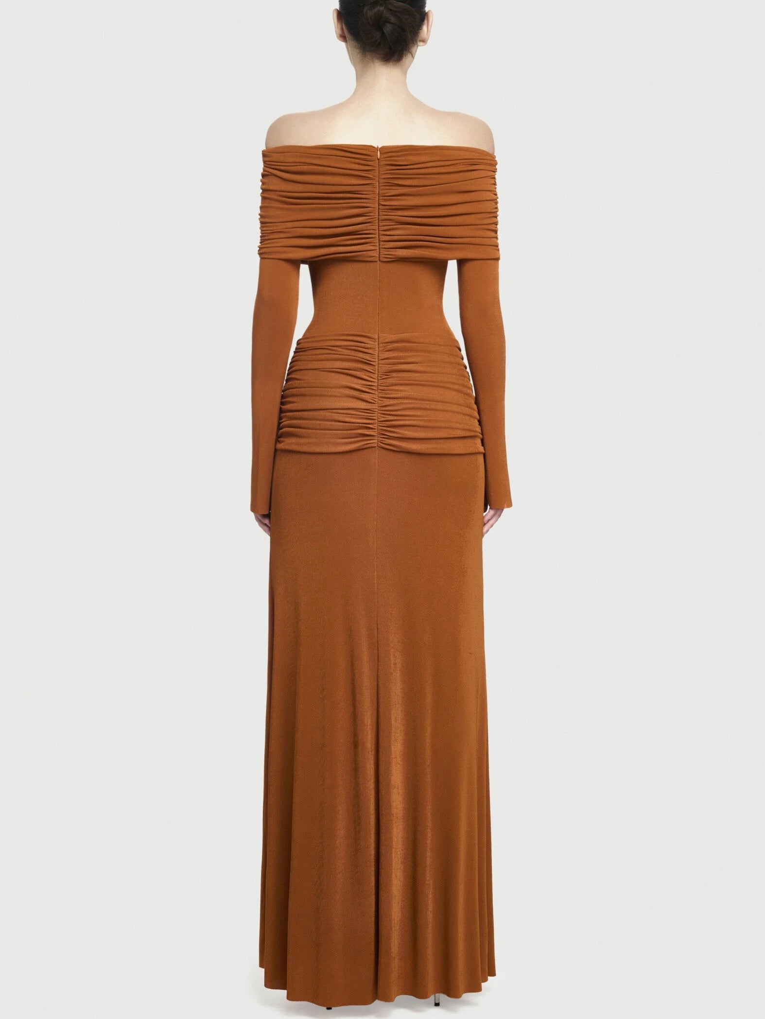 Jersey Off-Shoulder Draped Ruched Maxi Dress - Dresses