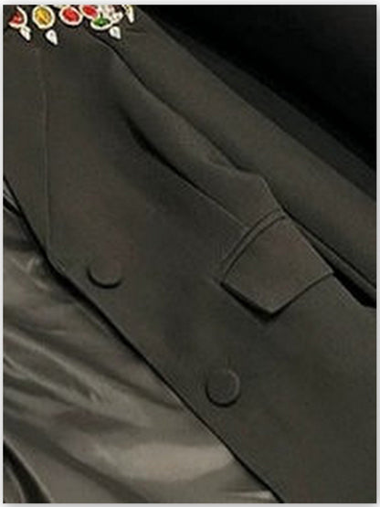 Jewel-Detail Single-Breasted Blazer Jacket - Jackets