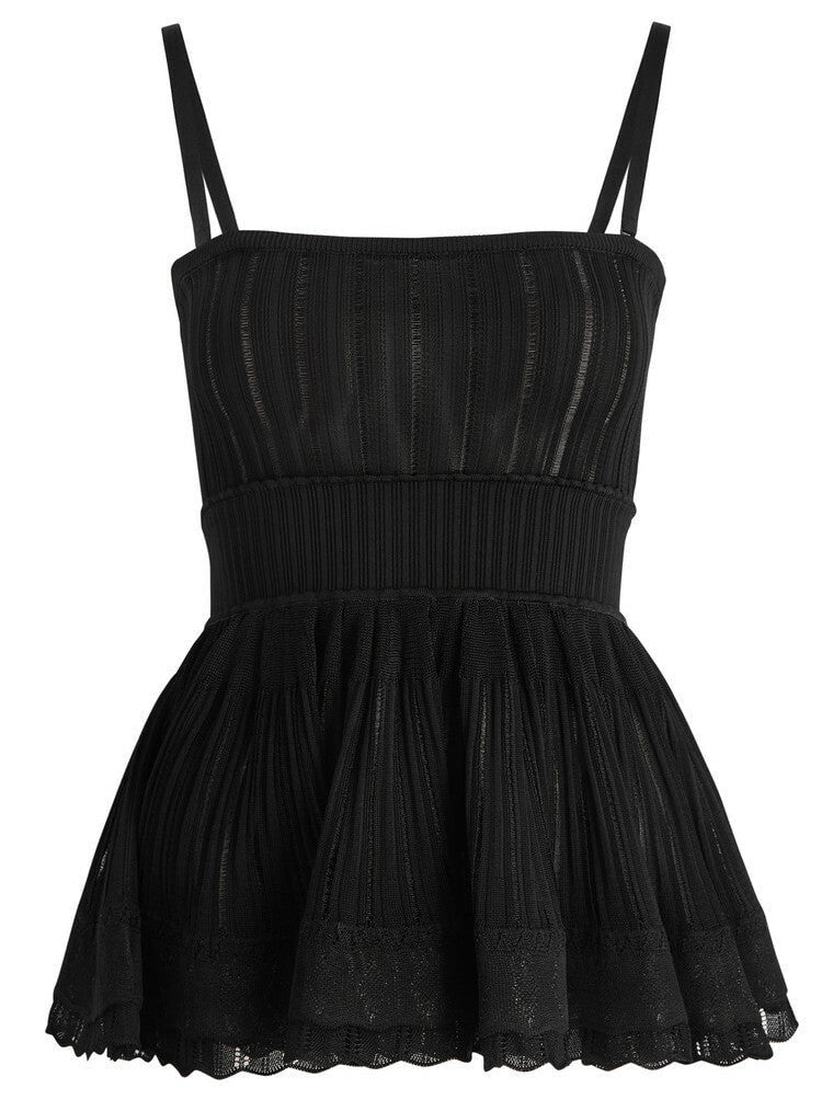 Knit Crinoline Top and Short Set in Black - Suits & Sets