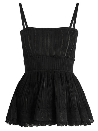 Knit Crinoline Top and Short Set in Black - Suits & Sets