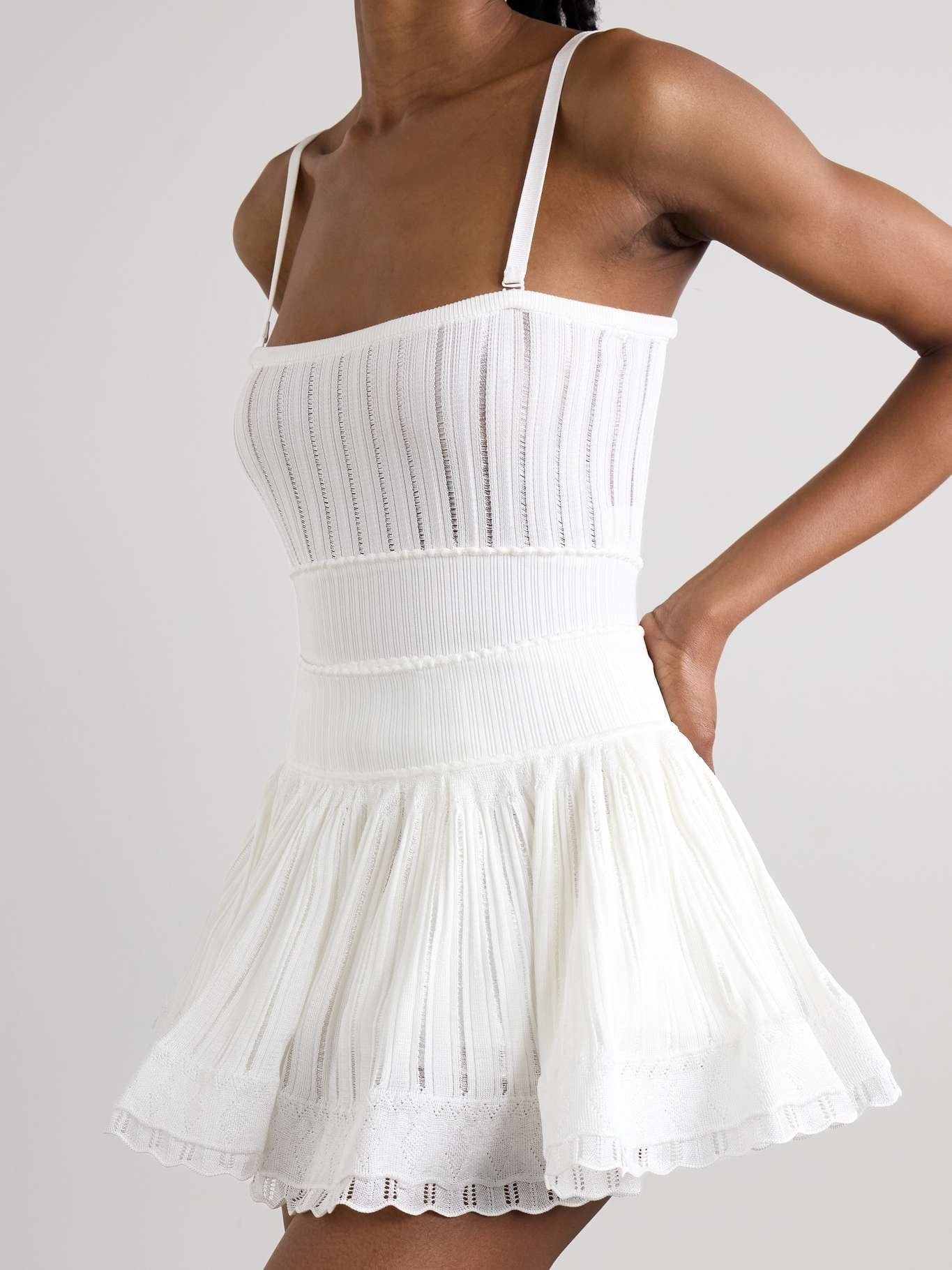 Knit Crinoline Top and Short Set in White - Suits & Sets
