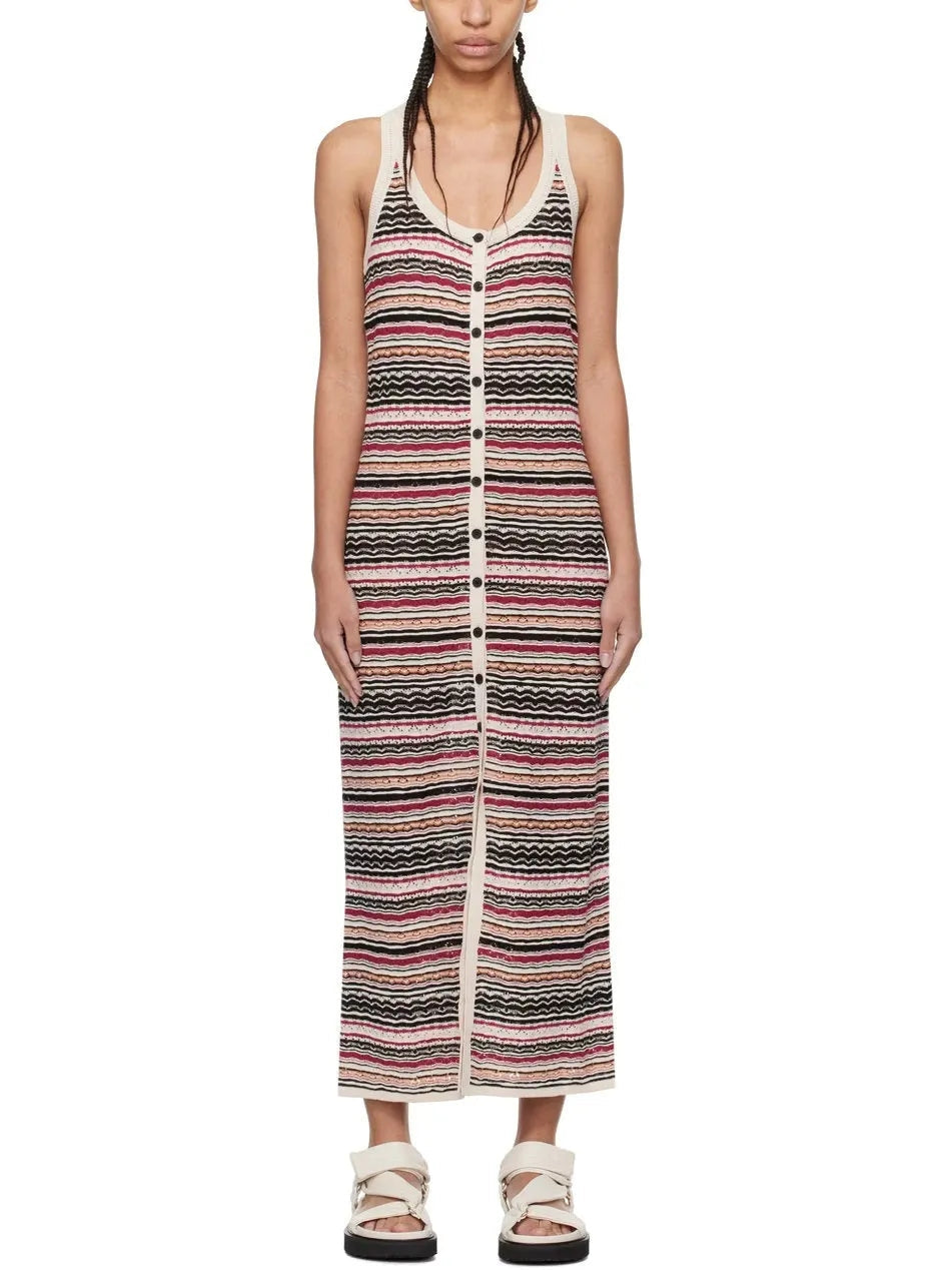 Knit Multicolor Sleeveless Maxi Dress - s - Dresses