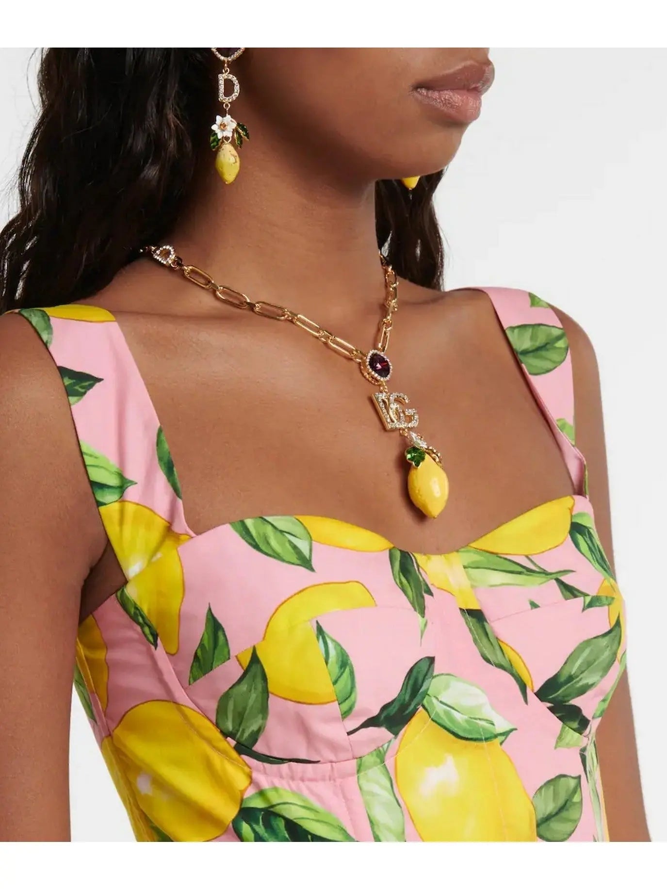 Lemon Printed Mini Dress Pink - Dresses