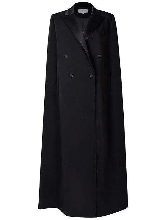 Long Black Cloak Coat - Coats