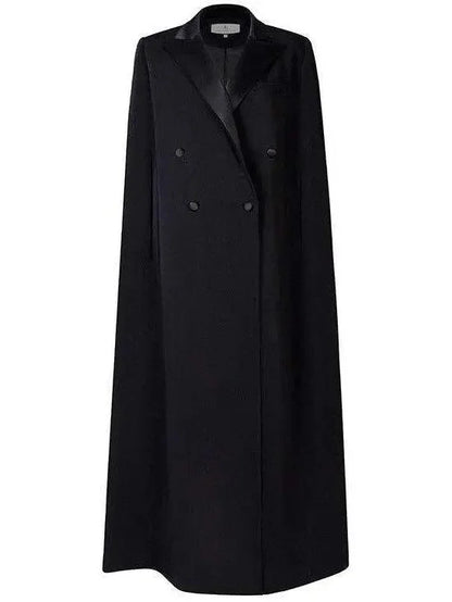 Long Black Cloak Coat - small - Coats