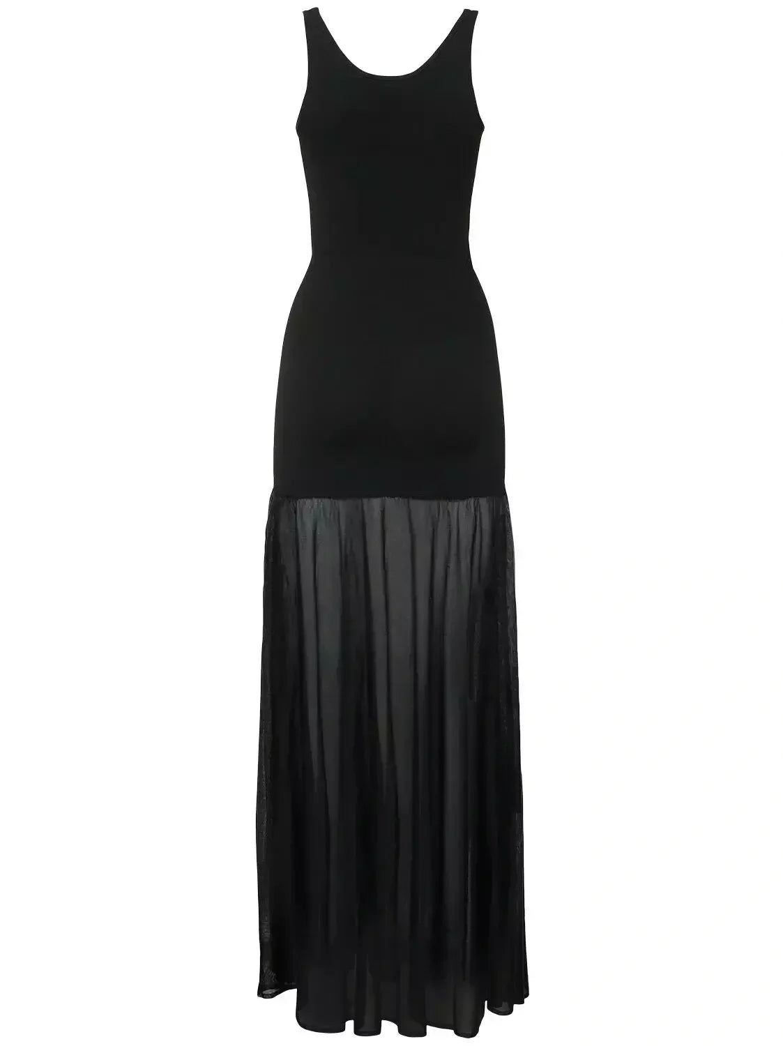 Long Black Evening Tank Dress - Dresses