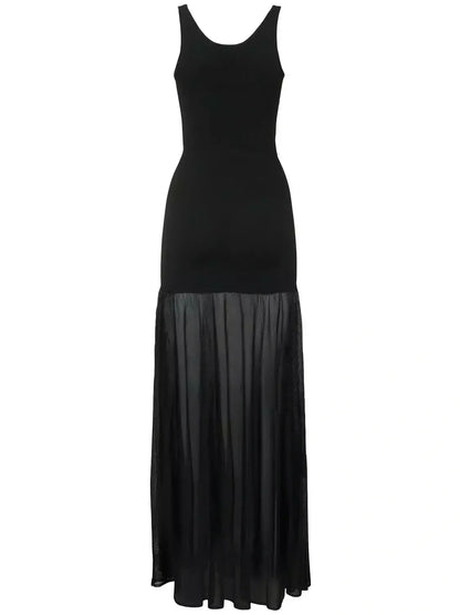 Long Black Evening Tank Dress - Dresses