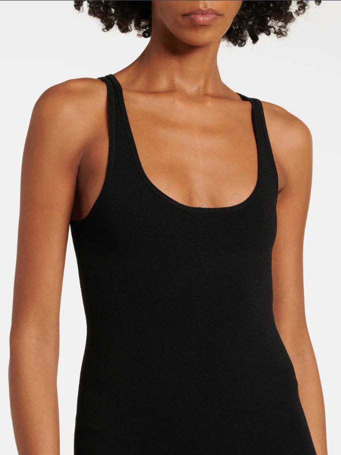 Long Black Evening Tank Dress - Dresses