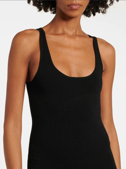 Long Black Evening Tank Dress - Dresses