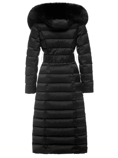 Long Puffer Down Coat with Fox Fur Hood - Coats