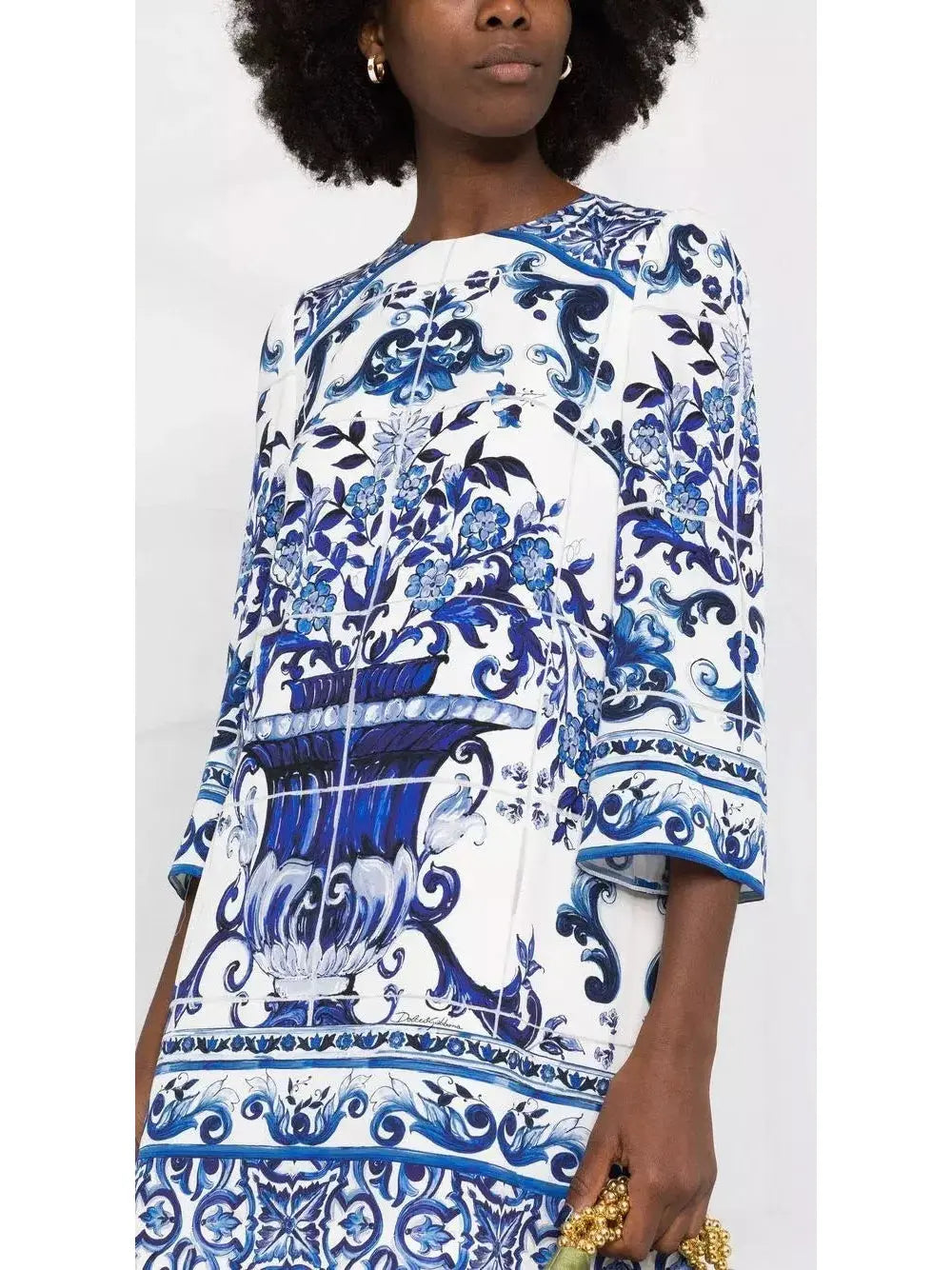 Majolica-Print Shift Dress - Dresses