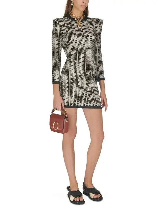 Monogram Jacquard Knit Dress - Dresses