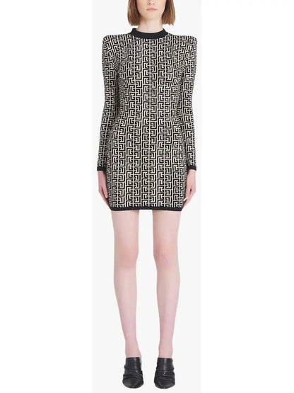 Monogram Jacquard Knit Dress - Dresses