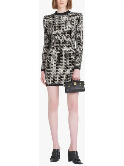 Monogram Jacquard Knit Dress - Dresses