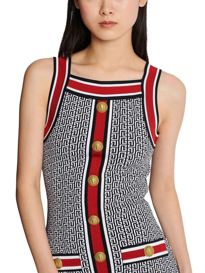 Monogram-Jacquard Knit Mini Dress - Dresses