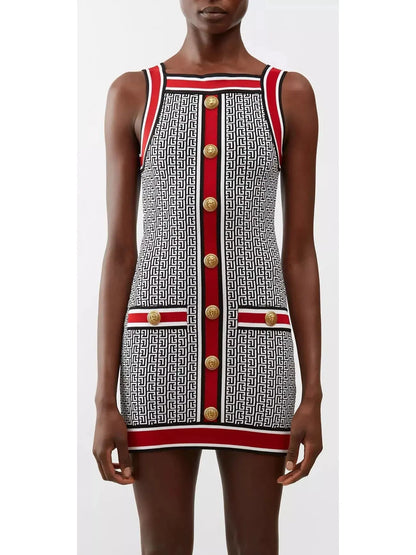 Monogram-Jacquard Knit Mini Dress - Dresses