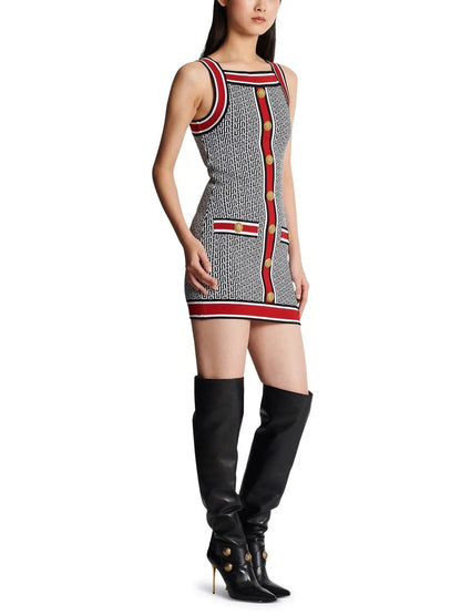 Monogram-Jacquard Knit Mini Dress - Dresses