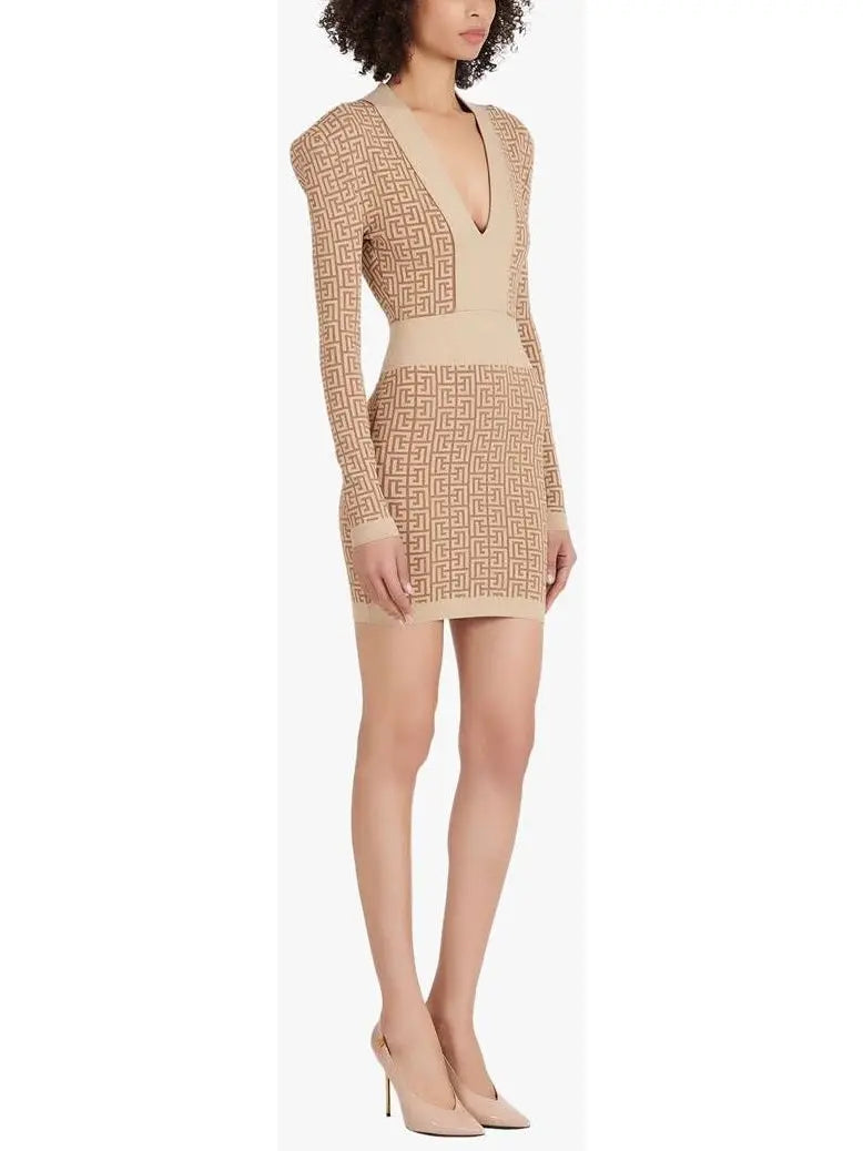 Monogram Knit Mini Dress - Dresses