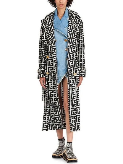 Monogram Print Trench Coat - Coats