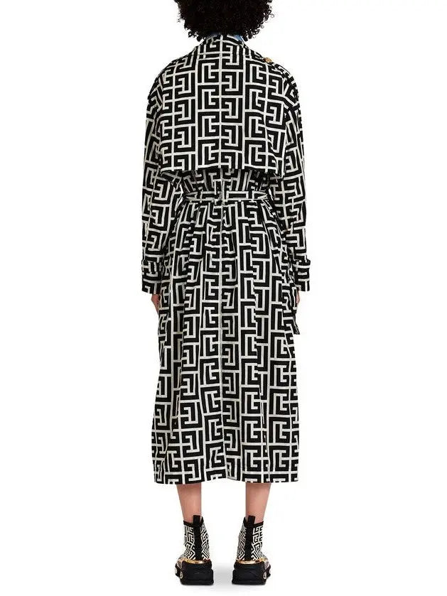 Monogram Print Trench Coat - Coats