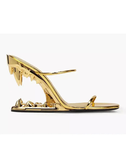 Morso Mirror-Finish Sandals in Gold - Footwear