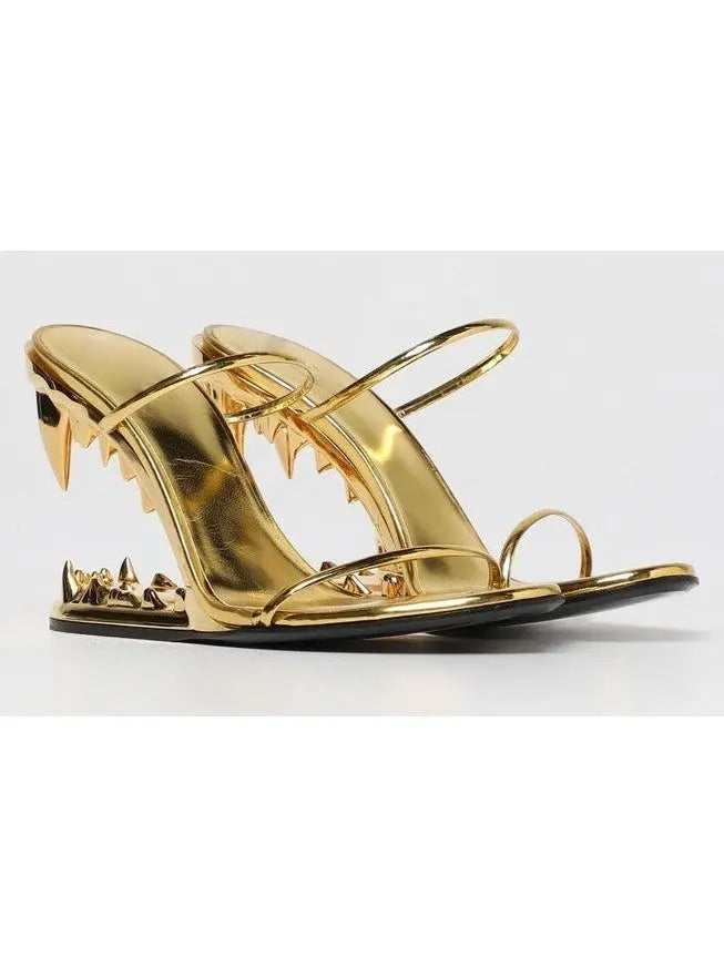 Morso Mirror-Finish Sandals in Gold - Footwear