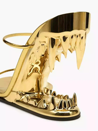 Morso Mirror-Finish Sandals in Gold - Footwear