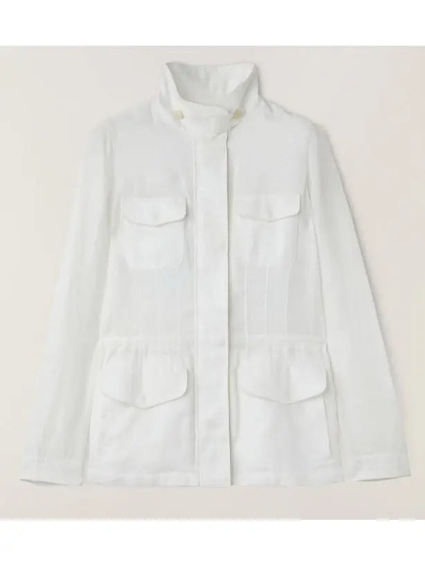 Multi-Pocket Linen Jacket White - Jackets