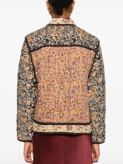 Multicolor Floral-Printed Jacket with Detachable Vest - Jackets