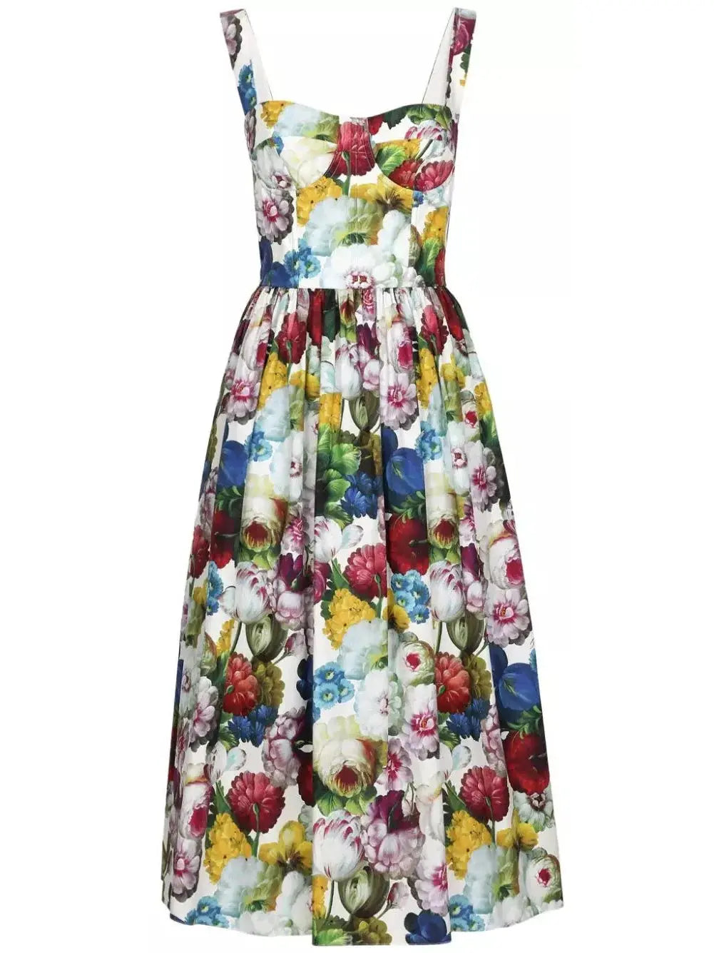 Nocturnal Floral Print Corset Sundress - Dresses