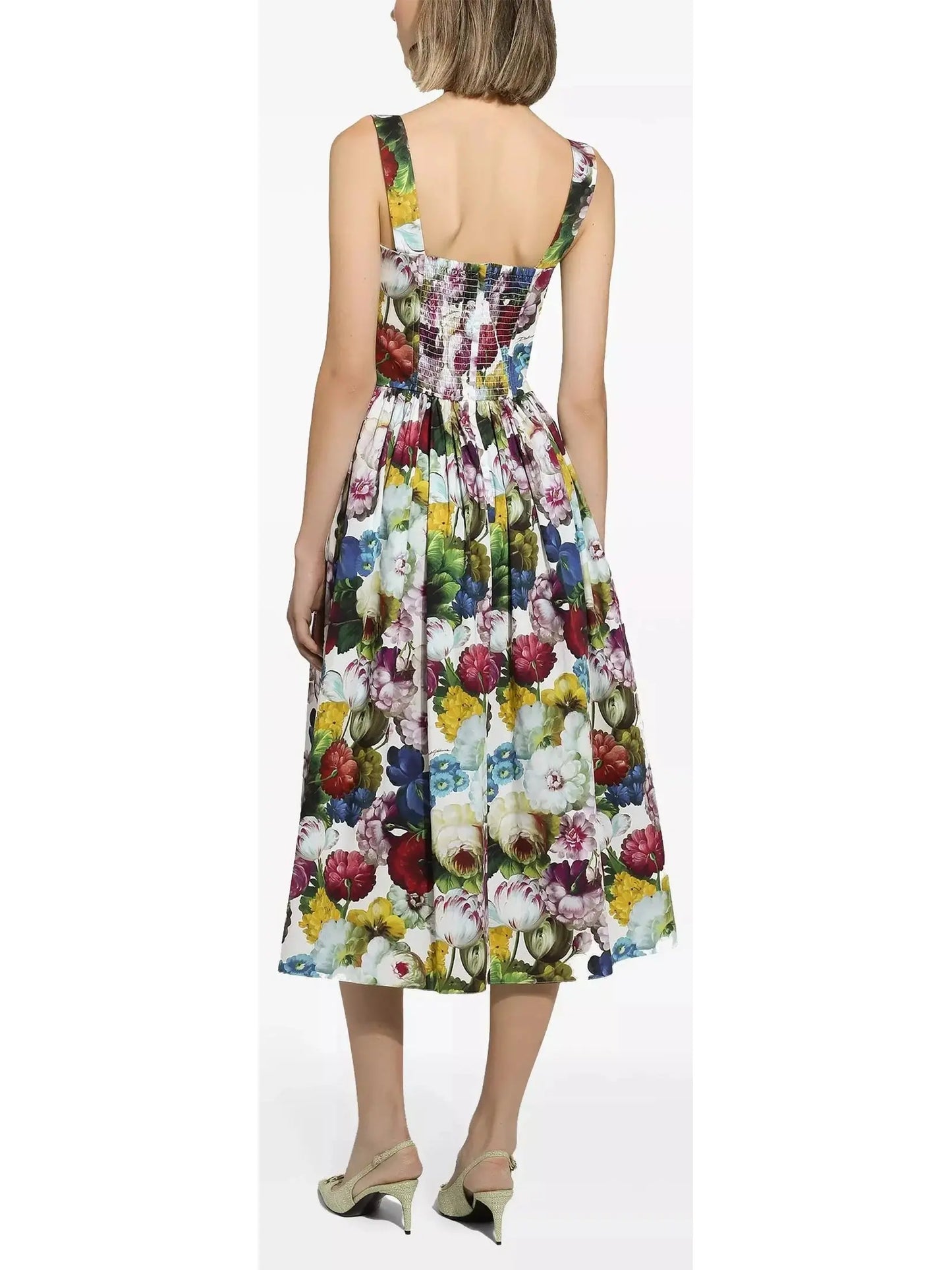 Nocturnal Floral Print Corset Sundress - Dresses