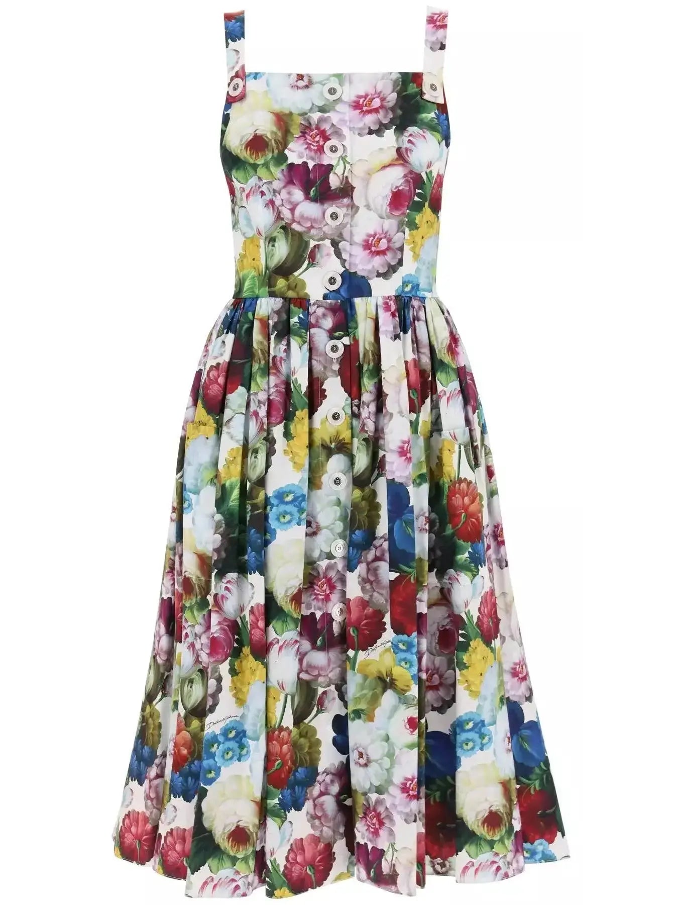 Nocturnal Floral Print Sundress - Dresses