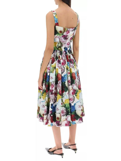 Nocturnal Floral Print Sundress - Dresses