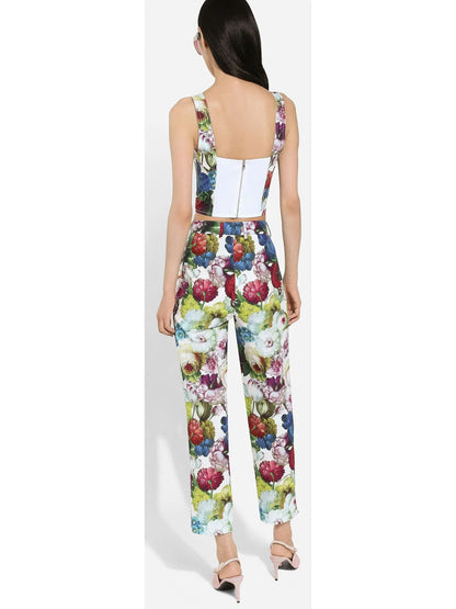 Nocturnal Flower Print Cotton Pants - Jeans & Pants