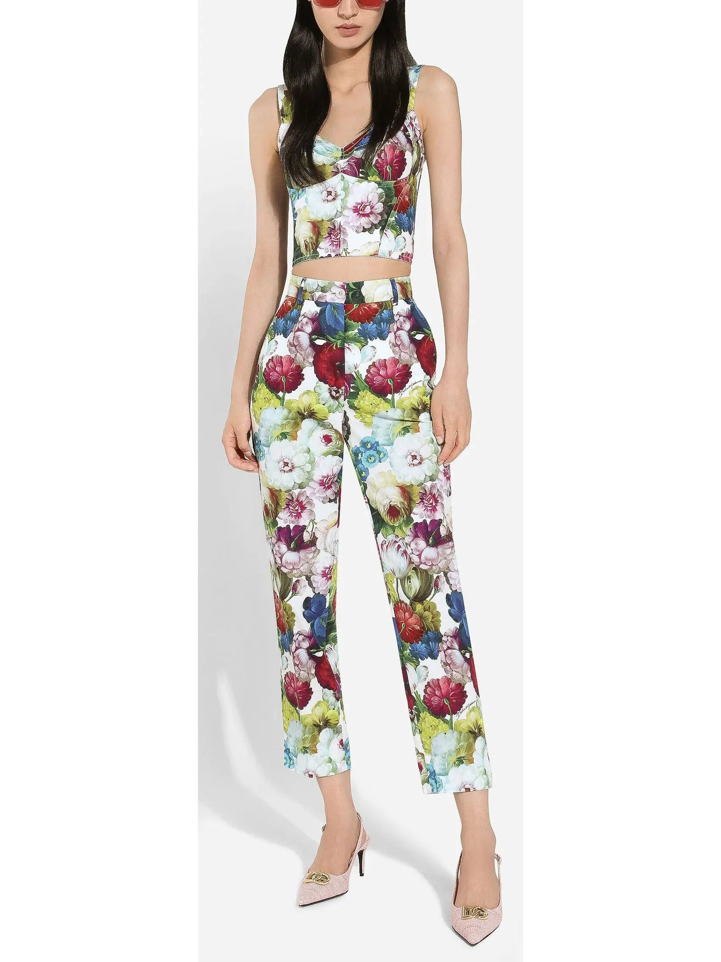 Nocturnal Flower Print Cotton Pants - Jeans & Pants