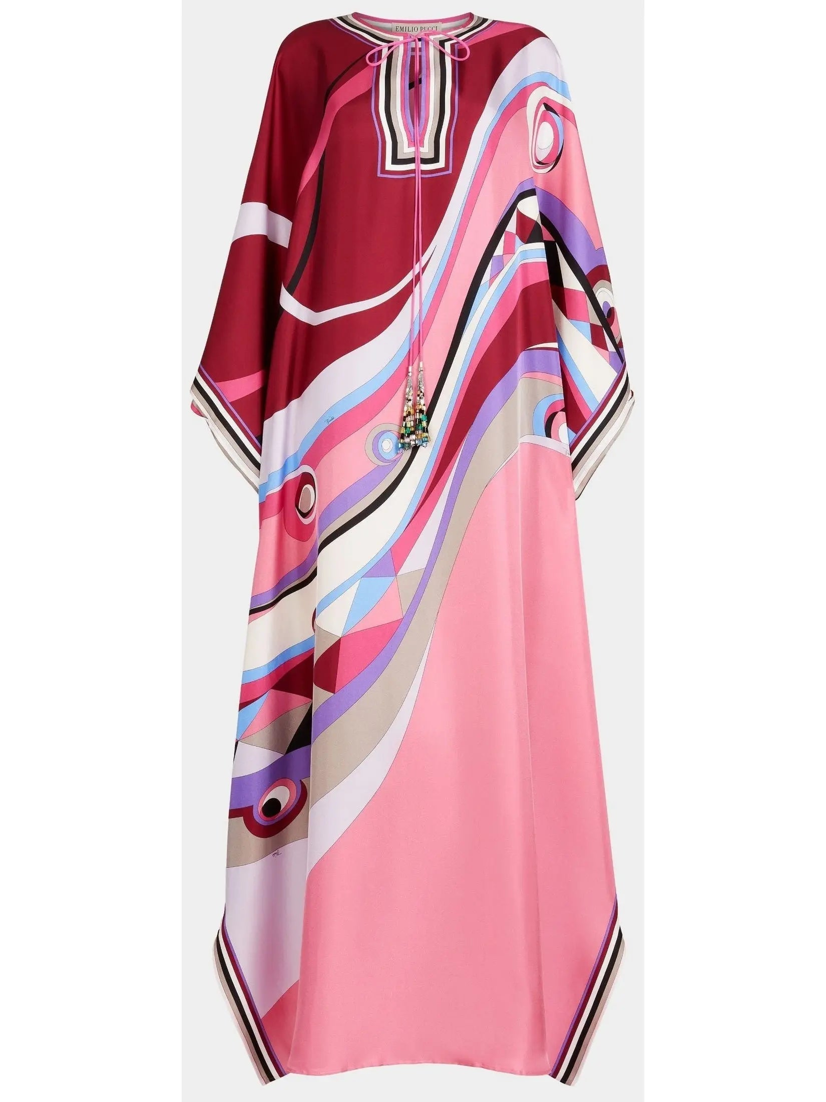 Occhi Print Silk Kaftan Pink - Dresses